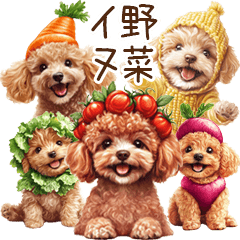 [LINEスタンプ] トイプードルの野菜コスプレ