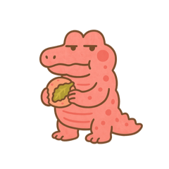 [LINEスタンプ] ワニ、さくらもち中毒