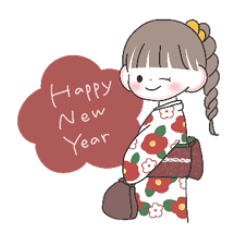 [LINEスタンプ] 冬・年末年始のゆるかわな女の子【再販】