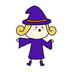 [LINEスタンプ] [アレンジ用]丸顔魔女（長女）ハロウィン