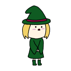 [LINEスタンプ] [アレンジ用]丸顔魔女（次女）ハロウィン