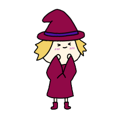 [LINEスタンプ] [アレンジ用]丸顔魔女（三女）ハロウィン