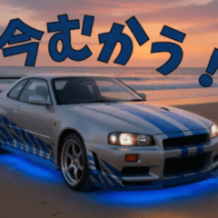[LINEスタンプ] ⚫[動く！！]車 カスタム スポーツカー 日本3