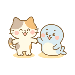 [LINEスタンプ] 小発にゃん＆ぼんやりアザラシゆるゆる日常