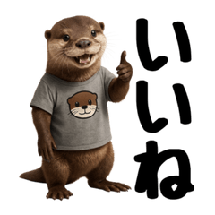[LINEスタンプ] Tシャツを着たカワウソ