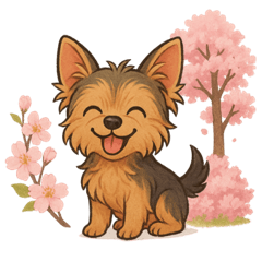 [LINEスタンプ] ヨークシャー・テリアと桜のスタンプ@SFW