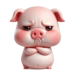 [LINEスタンプ] ピンクのブタ 悲しくて泣きそう