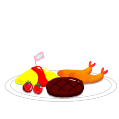 [LINEスタンプ] 美味しい料理を食べよう！【アレンジ用】