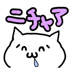[LINEスタンプ] 様子のおかしい変な白いねこ。