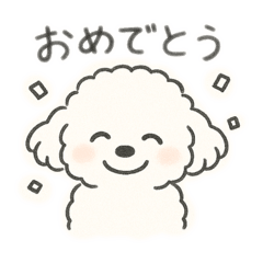 [LINEスタンプ] いつでも使える もふもふプードルくん<WH>