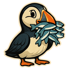 [LINEスタンプ] アメコミ風パフィン【ニシツノメドリ】