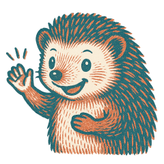 [LINEスタンプ] チェコ風のハリネズミとキノコ