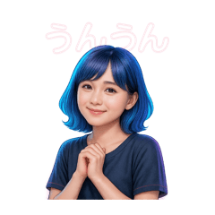 [LINEスタンプ] シティーポップな彼女のネオンカラー背景無