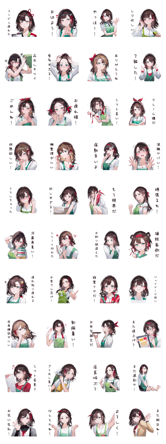 愚痴るコンビニ女子のスタンプ詳細