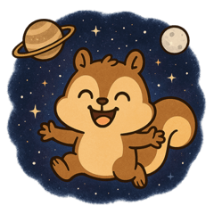 [LINEスタンプ] リスと宇宙の大冒険@SFWの画像（メイン）