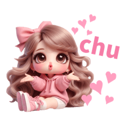 [LINEスタンプ] ピンクパーカーギャル❤︎
