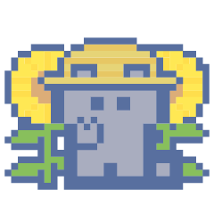 [LINEスタンプ] 夏とドットねこ！！グレー猫