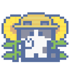 [LINEスタンプ] 夏とドットねこ！！ハチワレ