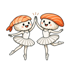 [LINEスタンプ] 寿司バレリーナ挨拶編