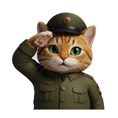 [LINEスタンプ] 【敬礼する猫】