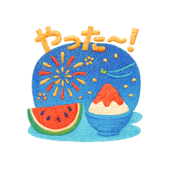 [LINEスタンプ] 刺繍でゆるっと夏スタンプ
