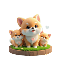 [LINEスタンプ] Cute 犬の家族