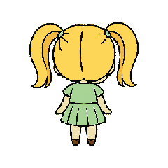 [LINEスタンプ] 振り返り美少女 Rev.1