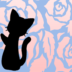 [LINEスタンプ] バラと黒猫 その1