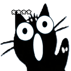 [LINEスタンプ] きょとん顔の黒猫 vol1