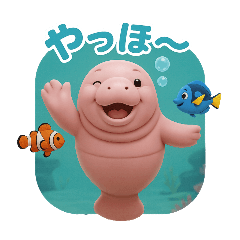 [LINEスタンプ] マナティーモモとかわいいなかまたち