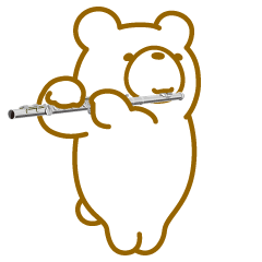 [LINEスタンプ] クマだってフルートを吹きます。