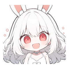 [LINEスタンプ] ウサ耳ガール感情スタンプ(SDキャラ)