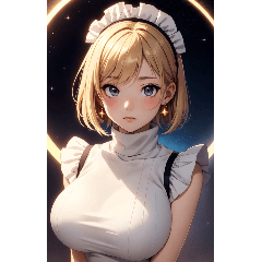 [LINEスタンプ] 星空メイド写真