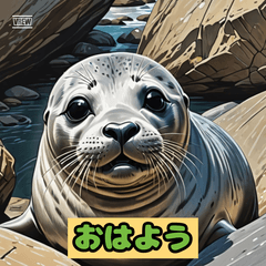 [LINEスタンプ] ぷにぷにアザラシの日常だよ