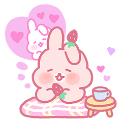 [LINEスタンプ] 苺うさぎベリッポの日常