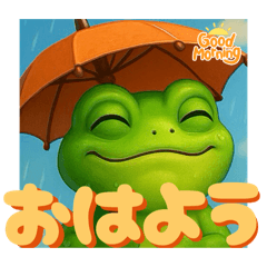 [LINEスタンプ] 梅雨のカエル