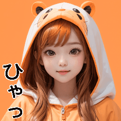 [LINEスタンプ] 甘い帽子Tガールオレンジ日常用語