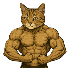[LINEスタンプ] マッスルキジトラの無言ポージングの画像（メイン）