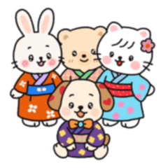 [LINEスタンプ] 小さな着物フレンズ