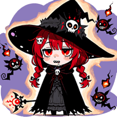 [LINEスタンプ] ホラーかわいい！怒り魔女メリサ