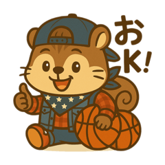 [LINEスタンプ] バスケとリッスくん