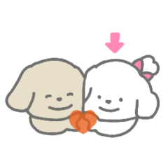 [LINEスタンプ] ふたりはなかよしスタンプ(しろいぬちゃん)