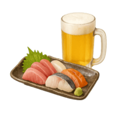 [LINEスタンプ] ビールとおつまみ（文字無しver）