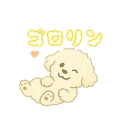 [LINEスタンプ] 可愛い白いトイプードル日本語バージョン