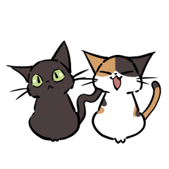 [LINEスタンプ] 猫のあおいさん（三毛猫 ＆ 黒猫 Ver.）
