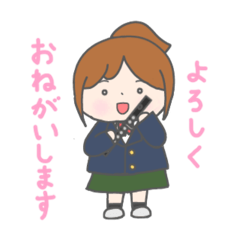 [LINEスタンプ] 吹奏楽部‼︎ピッコロ奏者の女の子