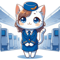 [LINEスタンプ] 可愛いCAの猫さん