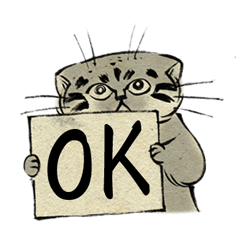 [LINEスタンプ] 鳥獣戯画風のマヌルネコ2