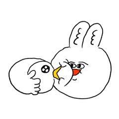 [LINEスタンプ] 支配欲が強いウサギと可哀想なトリ