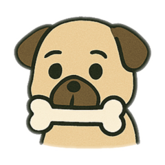 [LINEスタンプ] 色んな表情するパグ